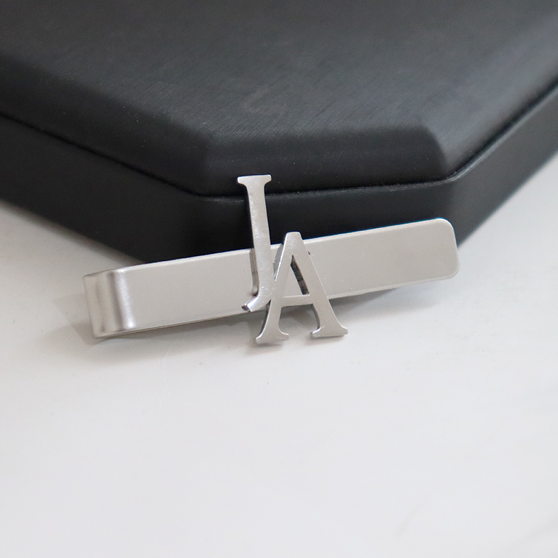 Tie Clip Silver - Diy carta nome padrão 4.8*0.8 cm